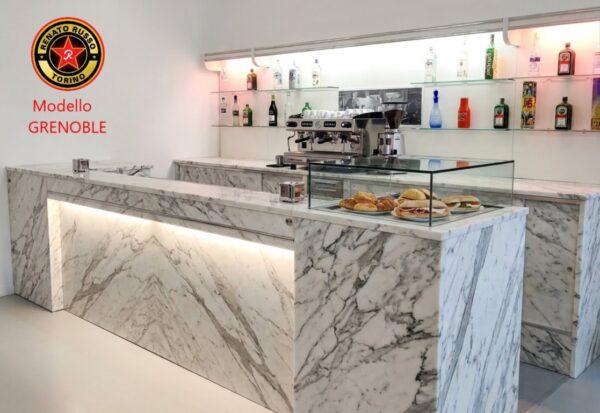 Bancone Bar con Rivestimento laminato marmo